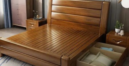 Giường gỗ tự nhiên